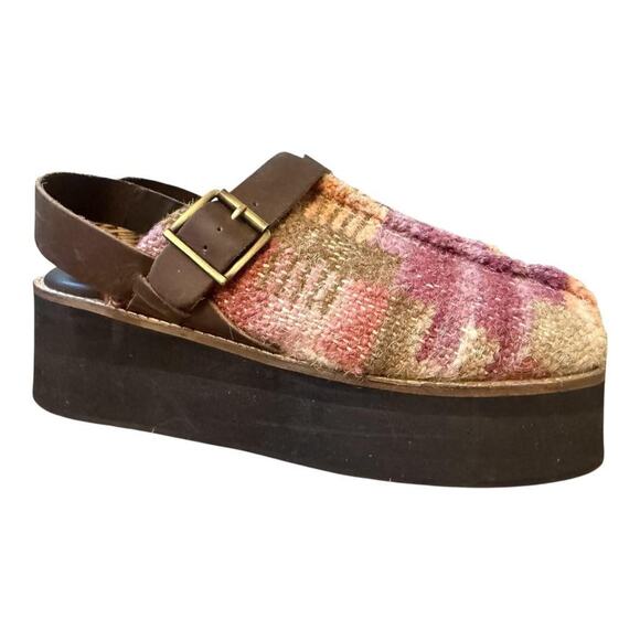 Free People Pink and Brown Platform Clogs - Picture 2 of 8